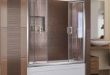 Bathtubs Doors E butterfly 57 1 2 59" W X 58" H Frameless Bi Fold Tub Door