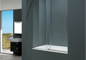 Bathtubs Doors E Vigo 60 Inch Frameless Tub Door 3 8" Clear Chrome Hardware