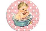 Bathtubs for Baby Girl Adorable Vintage Baby Girl In Bath Tub 2 Inch Circle Gift