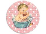 Bathtubs for Baby Girl Adorable Vintage Baby Girl In Bath Tub 2 Inch Circle Gift