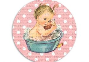 Bathtubs for Baby Girl Adorable Vintage Baby Girl In Bath Tub 2 Inch Circle Gift