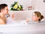 Bathtubs for Couples Glass Wine and Bubble Bath Stock S and