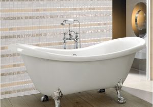 Bathtubs Luxury 1 1600mm Freestanding Slipper Bath Tub Double Ended Roll top
