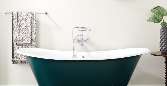 Bathtubs Modern 5 68" Waller Cast Iron Clawfoot Double Slipper Tub Modern