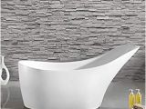 Bathtubs Modern Vs Maykke Carson 67" Modern Oval Acrylic Bathtub Sloped