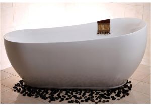 Bathtubs Modern Z Modern White Kalle Freestanding Single Slipper Bathtub