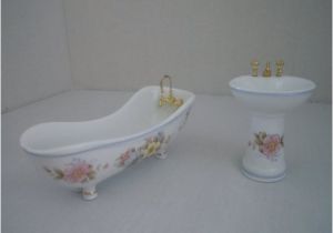 Bathtubs Porcelain Miniature Bathtub and Sink Porcelain Bathroom Tub