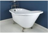 Bathtubs Smaller Than 60 60" Small Cast Iron White Slipper Clawfoot Tub with Satin