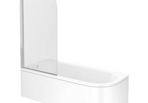 Bathtubs soaking J J Shaped Shower Bath 1700mm with Screen Curved Panel