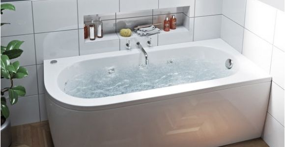 Bathtubs soaking J Mode J Shaped Right Handed 6 Jet Whirlpool Shower Bath