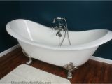 Bathtubs with Feet 71" Cast Iron Double Ended Slipper Clawfoot Tub W Lions