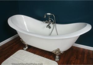 Bathtubs with Feet 71" Cast Iron Double Ended Slipper Clawfoot Tub W Lions