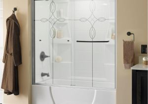 Bathtubs with Sliding Doors Delta Simplicity 60 In X 58 1 8 In Semi Frameless