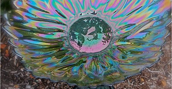 Bathtubs Yard Art Glass Bird Bath Glass Garden Art Yard Art Repurposed