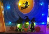Battery Powered Art Light Hand Painted 8 X 10 Lighted Canvas Witches Night Out Full Moon