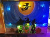 Battery Powered Art Light Hand Painted 8 X 10 Lighted Canvas Witches Night Out Full Moon