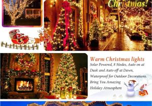 Battery Powered Christmas Lights Amazon Qedertek 2 Pack solar Lights Outdoor 72ft 200 Led solar String