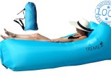 Beach Blow Up Chairs Air Lounger with Carry Sack Side Pockets and Drink Holder Made