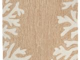 Beach House Rugs Indoor Coral Bordered Beige area Rug White Branches Outdoor areas and