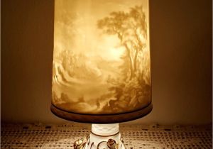 Beach themed Lamp Shades Uk Unique Vintage Lithophane Lamp Bedside Table Lamp Vintage Plaue