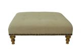 Bench Rental for Wedding Jane Extra Large Tufted Neutral Linen Ottoman Sundrop Vintage