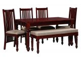 Bench Sets with Weights Ethnic India Art Sheesham Wood 4 Chairs Dining Set with Bench Buy