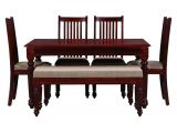 Bench Sets with Weights Ethnic India Art Sheesham Wood 4 Chairs Dining Set with Bench Buy