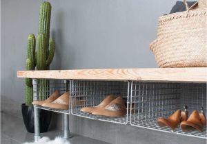 Bench with Shelf Underneath Shoe Storage Shoe Storage Bench Entryway Bench Industrial Bench