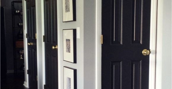 Best Black Paint Color for Interior Doors How to Paint Interior Doors Black Update Brass Hardware White