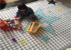 Best Children S Floor Mats Rectangle Shape Grey Stripe Stars Print Children S Play Mat soft