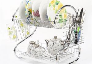 Best Extra Large Dish Rack Best 2 Tiers Kitchen Dish Cup Drying Rack Drainer Dryer Tray Cutlery