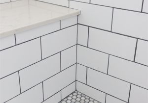 Best Grout for Pebble Shower Floor Master Bathroom Shower Subway Tile with Grey Grout Stone Bench and