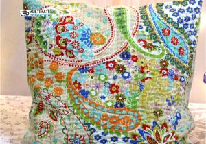 Best Place to Buy Cheap Decorative Pillows Buy White Paisley Kantha Decorative Pillow Online at