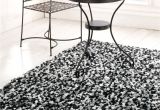 Big Fur area Rug area Rugs Fancy Round oriental Rug On Black and White Shag