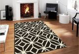 Big Fur area Rug Black Moroccan Trellis 8×11 area Rug Carpet Abstract Large New