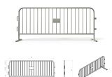 Bike Rack Barricade Dimensions Standard Economy Crowd Control Steel Barriers 8 Ft Long