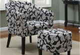 Black Accent Chair with Ottoman Black and White Barrel Back Accent Chair with Ottoman