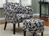 Black Accent Chair with Ottoman Black and White Barrel Back Accent Chair with Ottoman