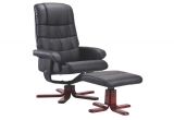 Black Accent Chair with Ottoman Black Leather Air Contemporary Tv Chair with Ottoman Five