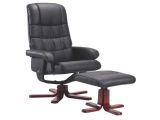 Black Accent Chair with Ottoman Black Leather Air Contemporary Tv Chair with Ottoman Five