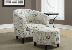 Black Accent Chair with Ottoman Monarch Specialties White Arm Chair with Ottoman I 8058