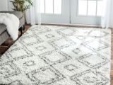 Black and White Fuzzy Rug Inspired by Moroccan Berber Carpets This Trellis Shag Rug Adds