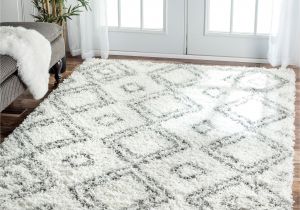 Black and White Fuzzy Rug Inspired by Moroccan Berber Carpets This Trellis Shag Rug Adds