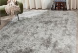 Black and White Fuzzy Rug Venice Shag Silver 8 Ft X 10 Ft area Rug Products