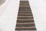 Black and White Kilim Rug Runner Gray and Cream Stripe Rug Runner 2 10 X10 4 Feet 86×315 Cm Vintage