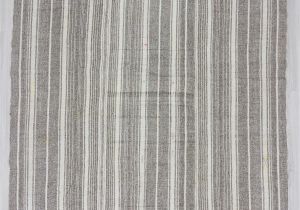 Black and White Kilim Rug Runner White Gray Striped Vintage Modern Turkish Kilim Rug Woveny