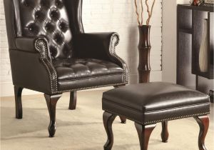 Black and White Leather Accent Chair Black Leather Accent Chair with Ottoman