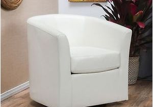 Black and White Leather Accent Chair Contemporary F White Leather Swivel Club Chair
