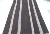Black and White Striped Kilim Rug Oversize Gray and Black Kilim Rug 8 9 X12 9 Feet 267×388 Cm Natural