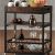 Black Bar Cart with Wine Rack Rustic Rolling Wine Serving Cart Bar Portable Utility Table Brown